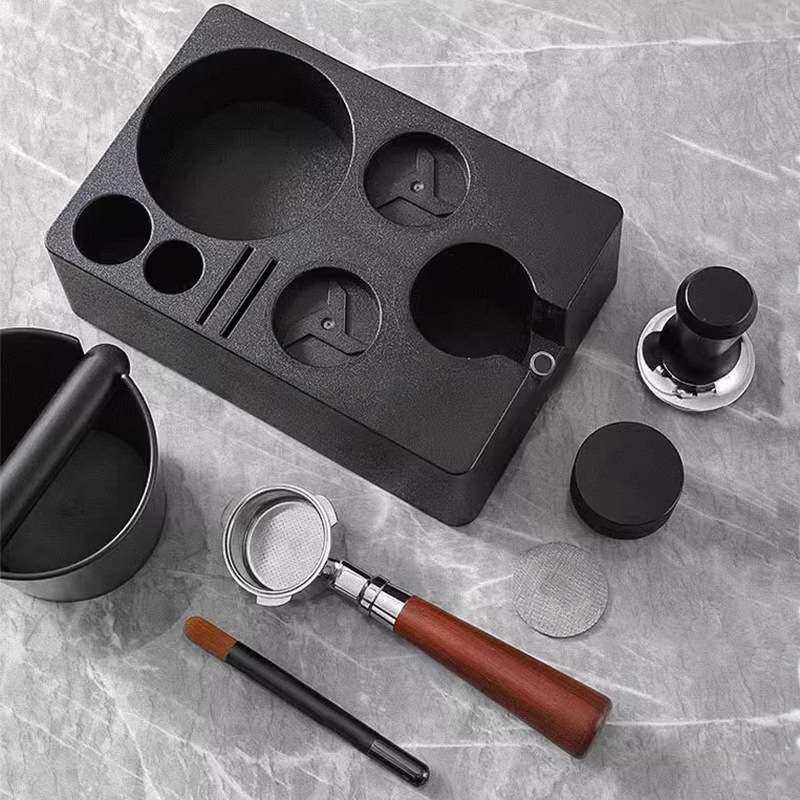 现货意式咖啡布粉器底座多功能收纳压粉器接粉环分水网套装手柄置