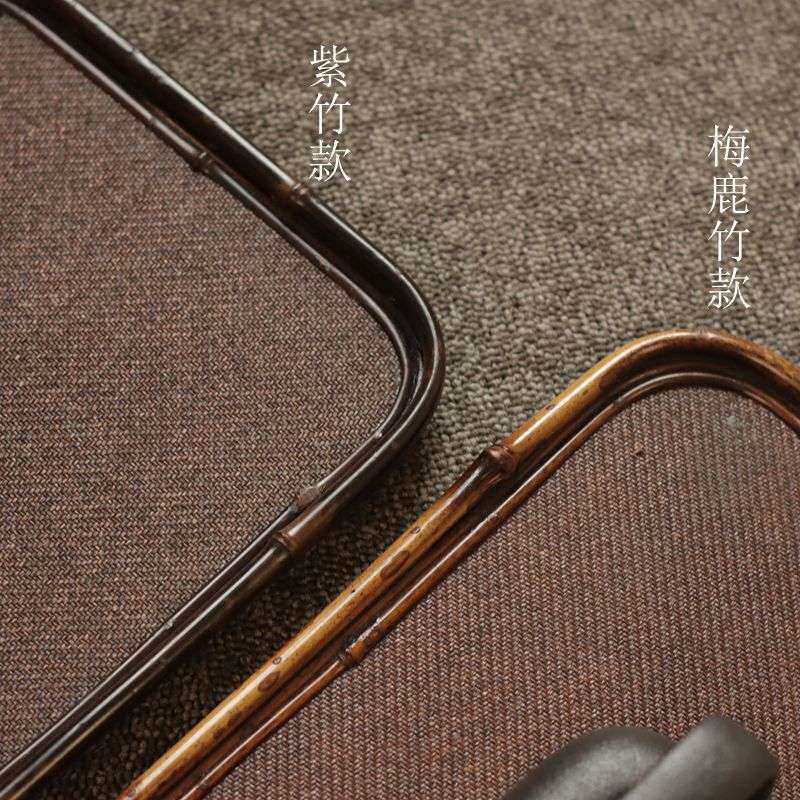 古唐紫竹收纳盘 长款梅鹿托盘茶具收纳盘竹编奉茶盘长形茶道零配