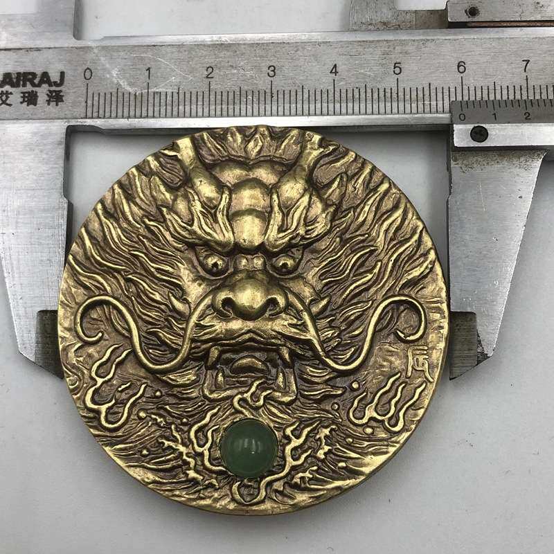 十二生肖摆件 生肖龙铜牌 猪年大铜章古玩杂项家居工艺摆件 铜器
