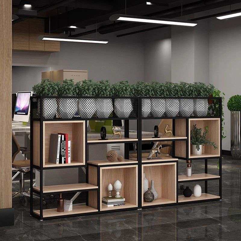 置物架工业餐厅装饰隔断铁艺花架屏风办公室客厅书架落地展示架