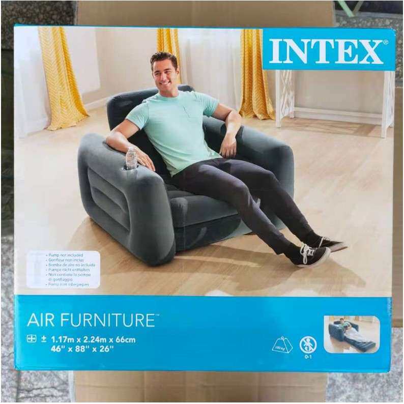 INTEX66551充气沙发床单人充气沙发单人加厚充气沙发椅凳沙发床