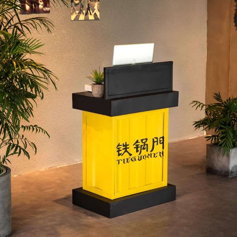 工业风铁艺收银台 餐厅酒店前台服装店咖啡厅餐厅酒吧接待台