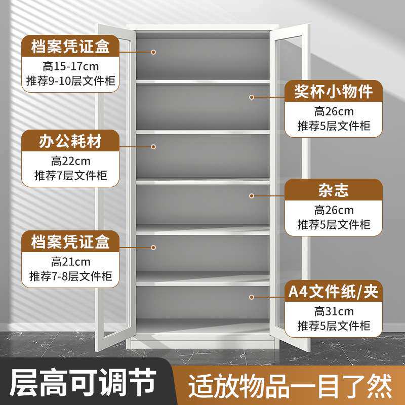 财务会计凭证柜档案柜资料柜铁皮文件柜办公室收纳柜子带锁储物柜