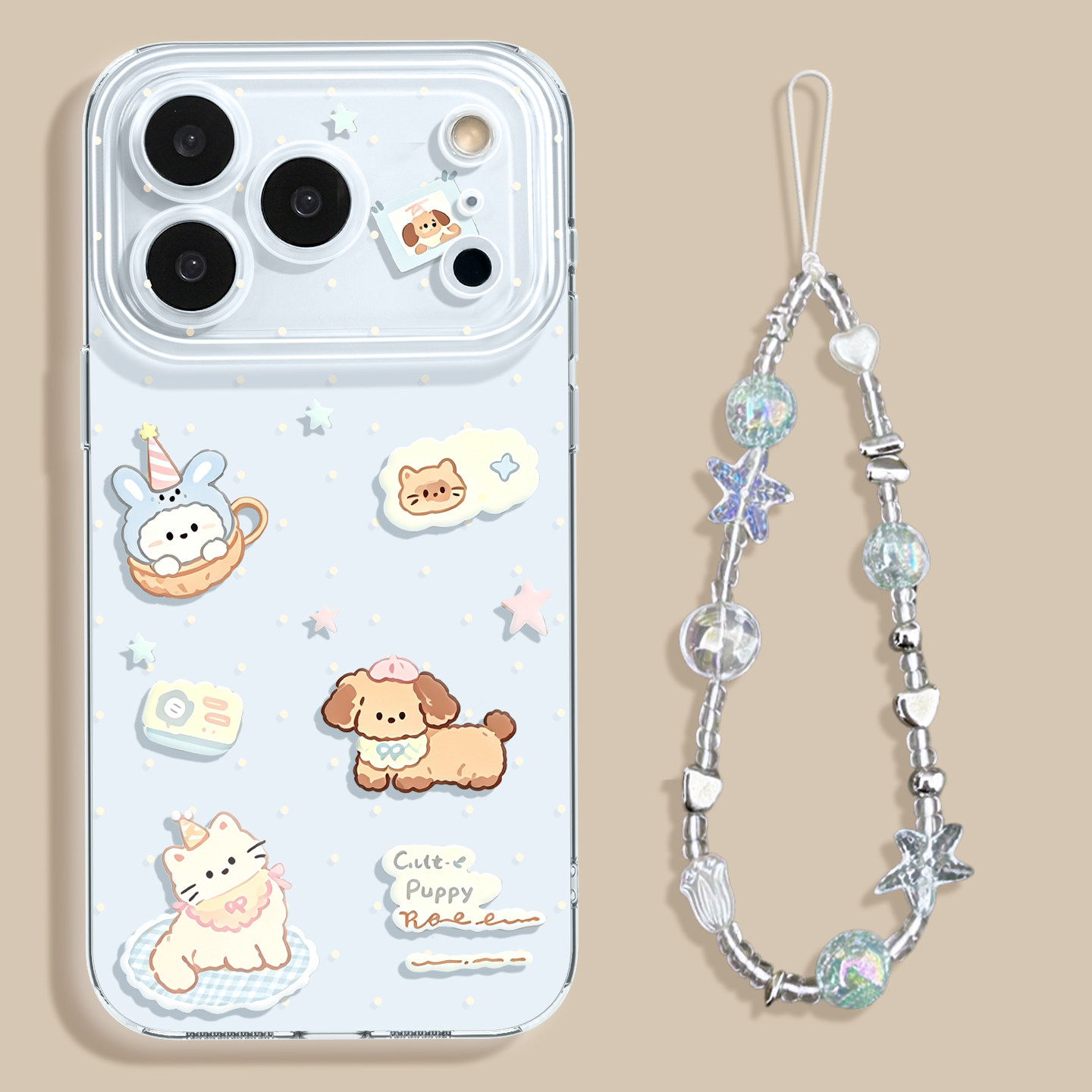 夏季清新适用苹果18promax手机壳新款iphone17pro保护套可爱猫咪带挂链16p透明软壳15超火14女爆款13网红外兴