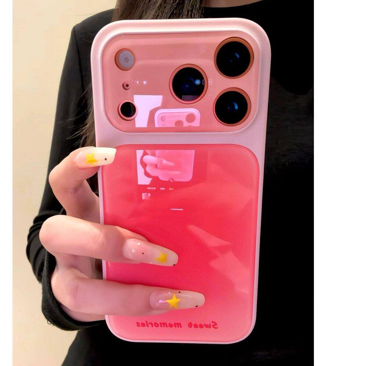 夏季西柚晕染适用苹果18promax手机壳air新款iphone17pro大视窗16plus高级感15p玻璃14网红13个性12创意ins兴