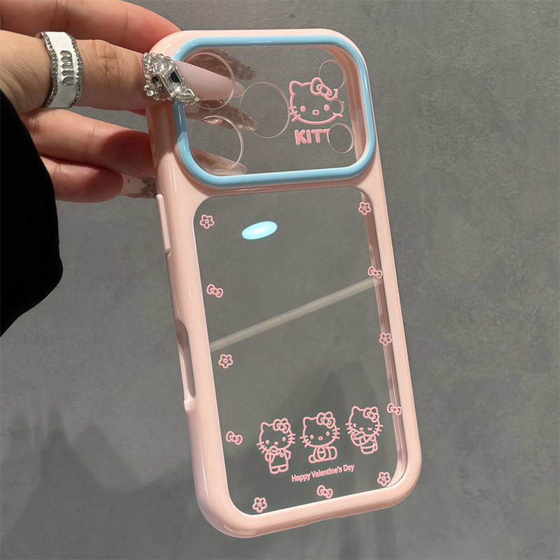 三只线条猫咪适用苹果18promax手机壳新款iPhone17por透明16plus保护套15P高级感14镜头全包13女12卡通可爱兴