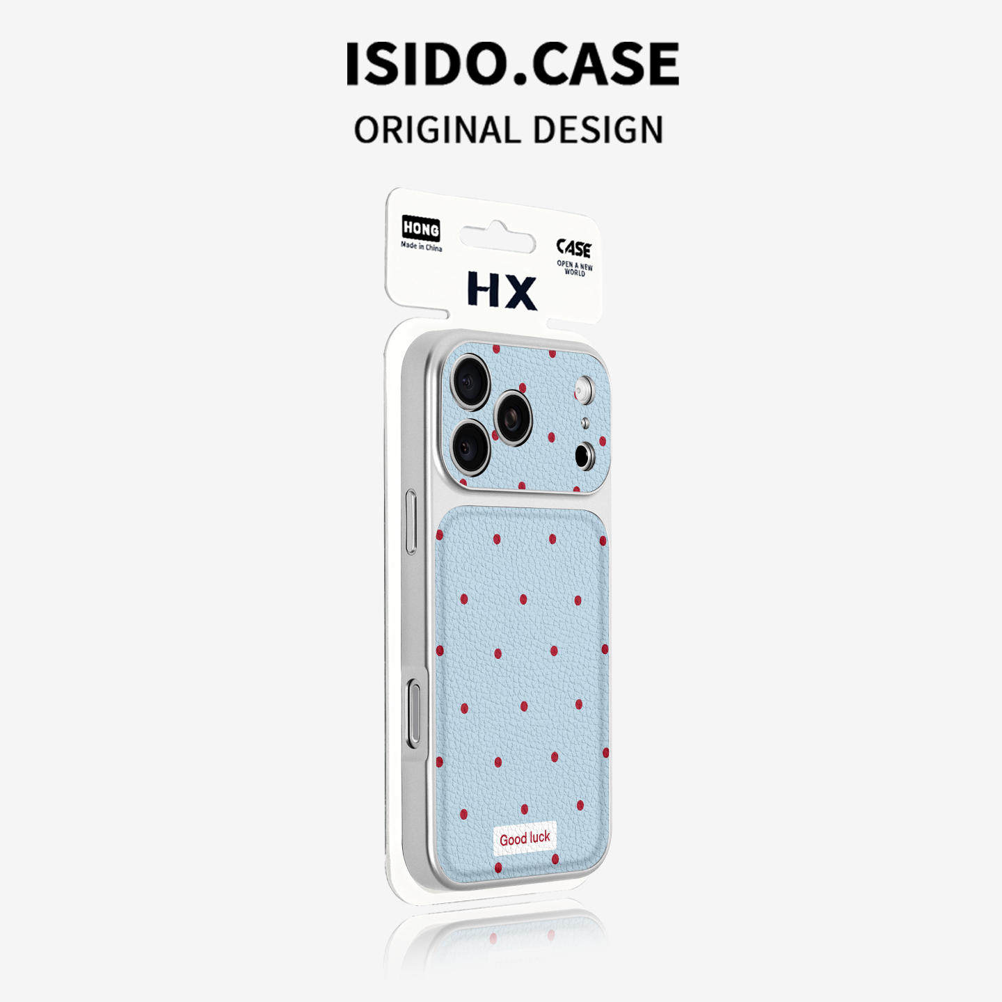 红色波点蓝色鼓包小羊皮适用苹果18promax手机壳iPhone17pro新款air带挂绳16plus保护套15磁吸全14包13女12兴