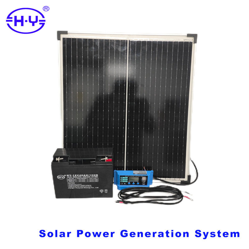 50W太阳能板10A太阳能控制器12V40AH太阳能蓄电池发电组件套装