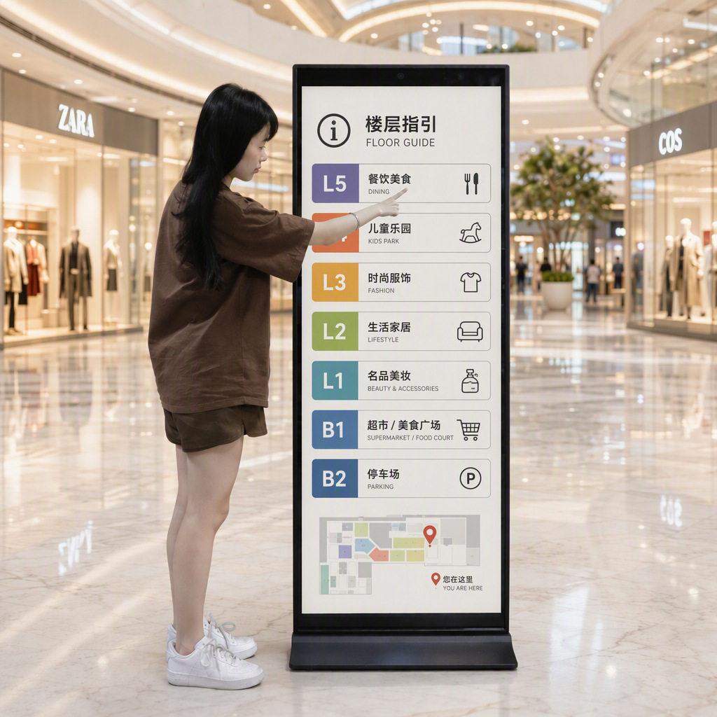 本狮70寸全屏广告机液晶屏落地一体机智能数字标牌AI人工语音触摸