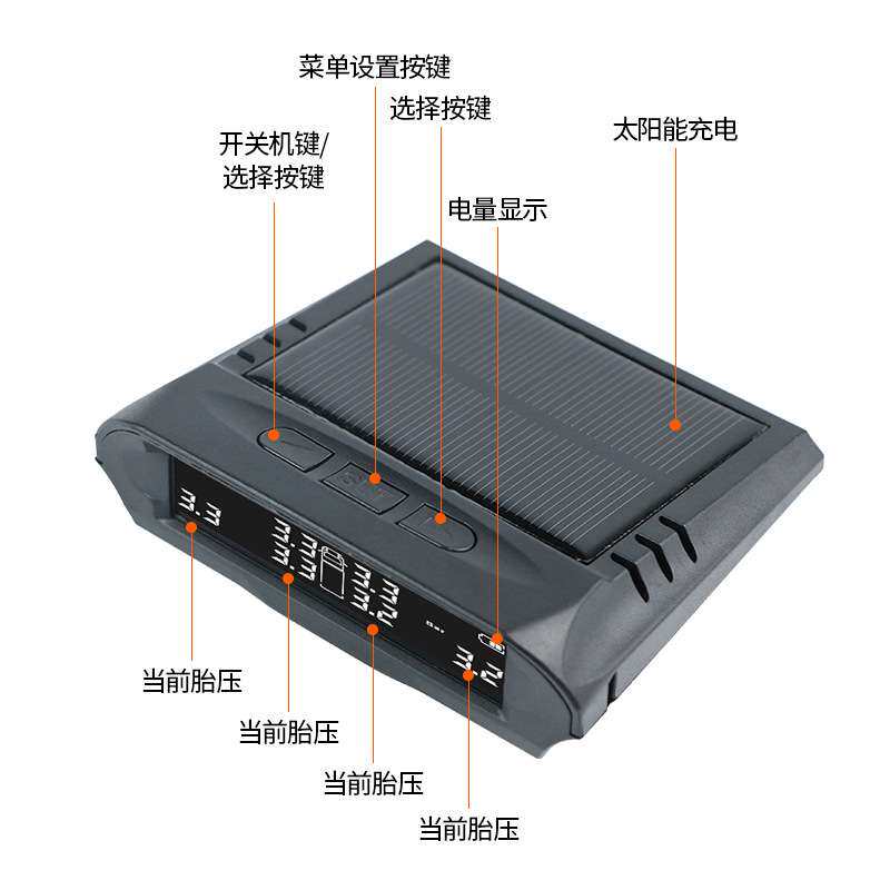新款轻卡车重型车货车6轮太阳能外置胎压监测器TPMS无线检测胎压