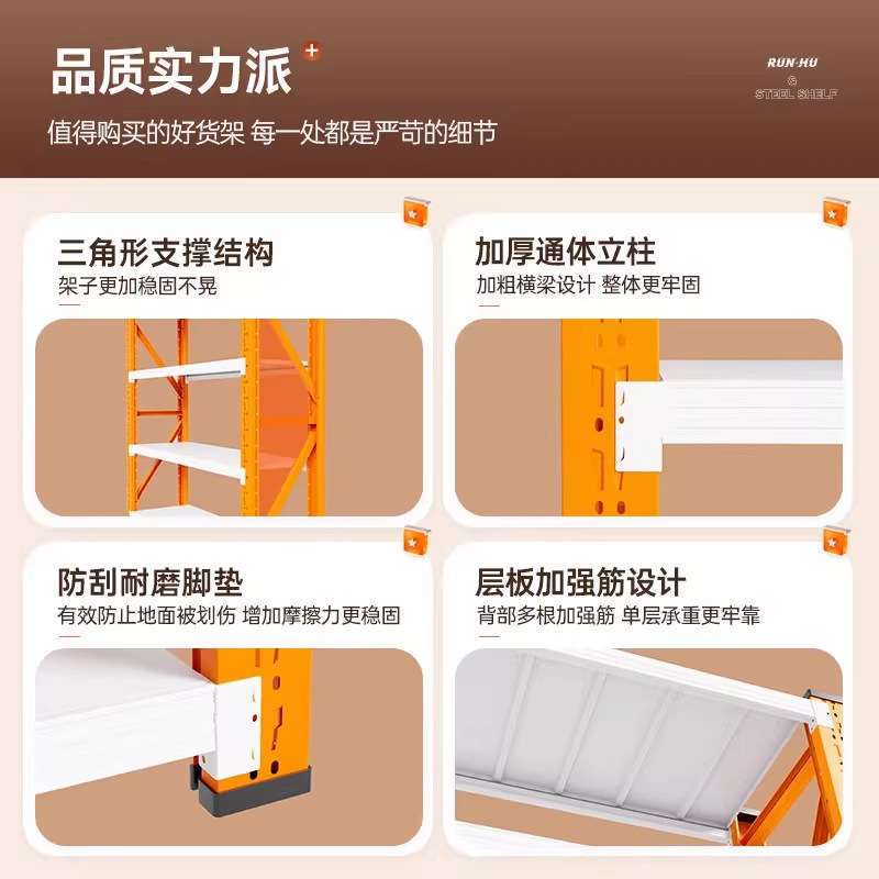 家用仓储货架置物架多层储物架靠墙仓库重型超市车库杂物间收纳架