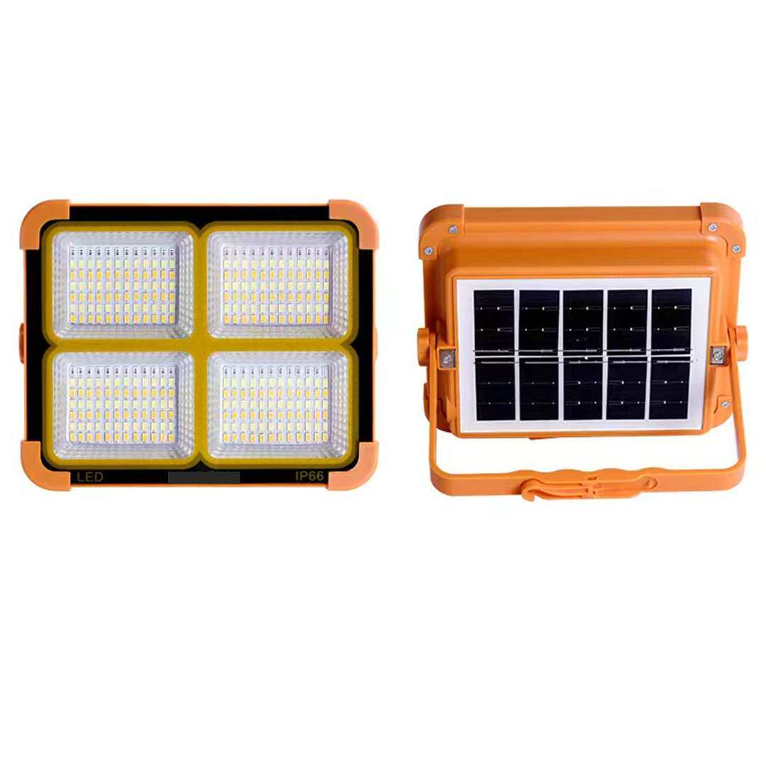 LED强光投光灯防水户外工程照明夜市手提家用太阳能充电应急灯