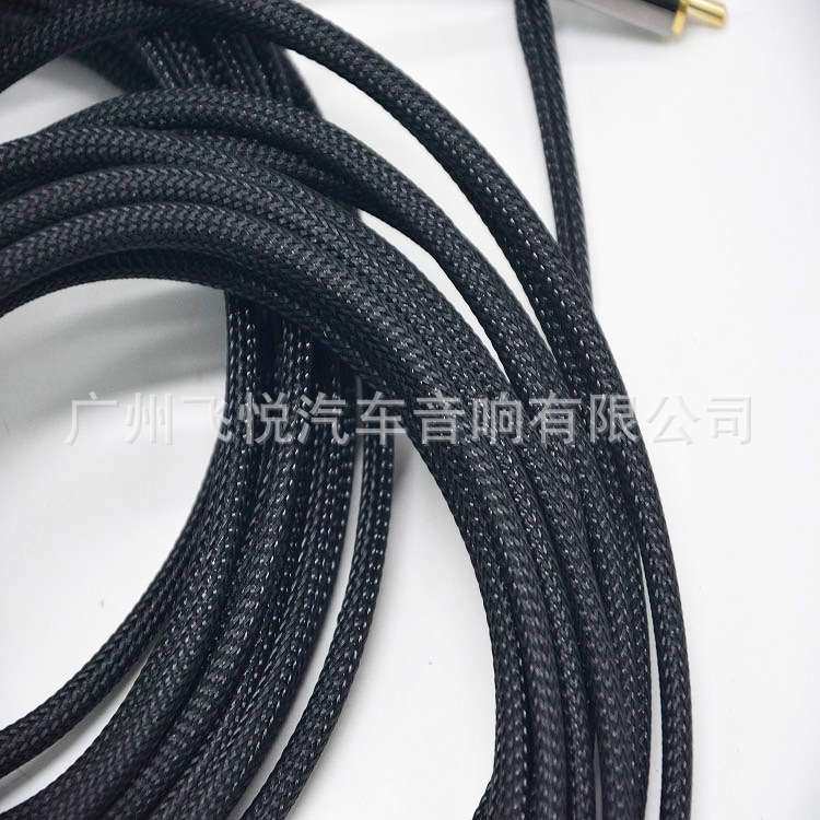 汽车音响改装5米音频线纯铜导体RCA接头车载改装功放低音炮线