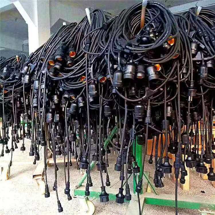 直供E27防水灯头线黑色室内装饰灯环保灯串线E26AC线户电缆家用
