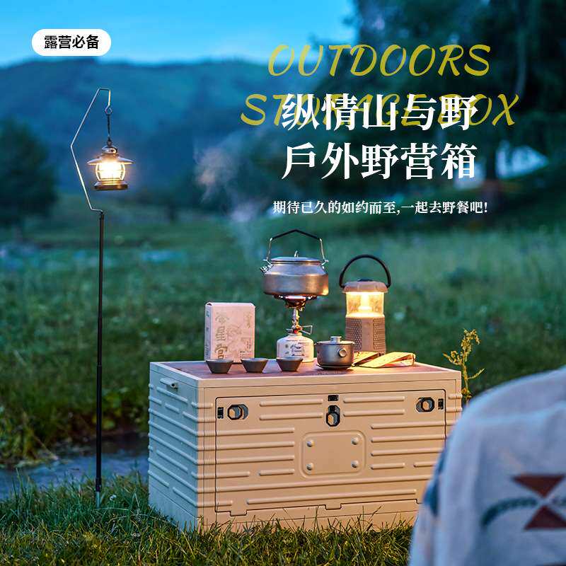 汽车后备箱收纳盒户外露营车载车内用品多功能塑料置物整理箱