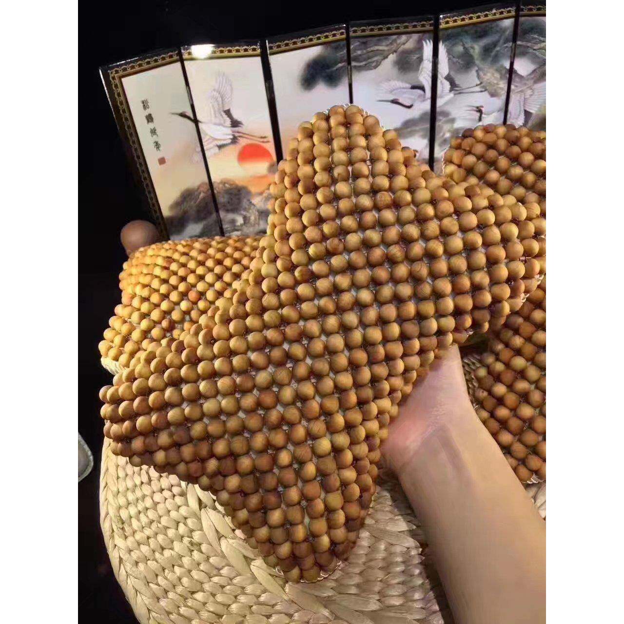 崖柏木珠子汽车座椅 崖柏念珠通用汽车头枕木质品