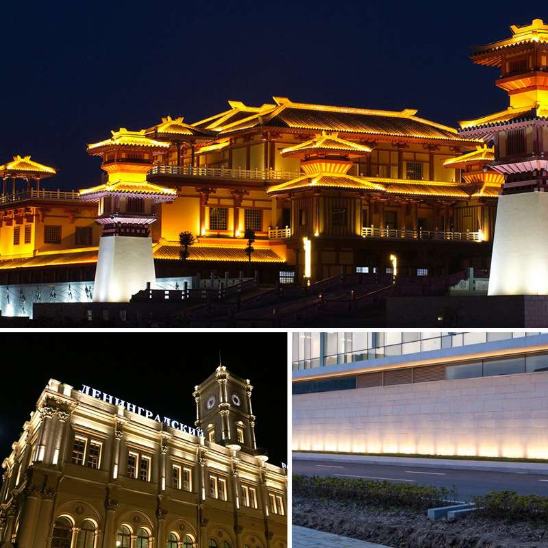 led洗墙灯户外防水建筑桥梁亮化硬灯条外墙照明条形线条射灯厂家