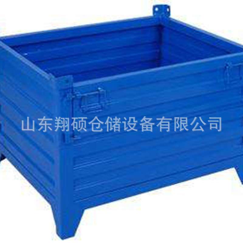 金属周转箱 非标定 制四面折叠堆垛底部加强筋承重力强铁皮物料箱