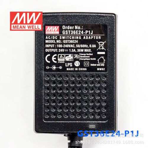 GST36E明纬电源供应器P1J 36W 12V24V E12/E24/E05/E09/E48壁挂式