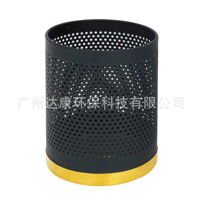 南方GPX-48不锈钢房间桶酒店房间垃圾桶砂钢网桶金底孔身纸篓