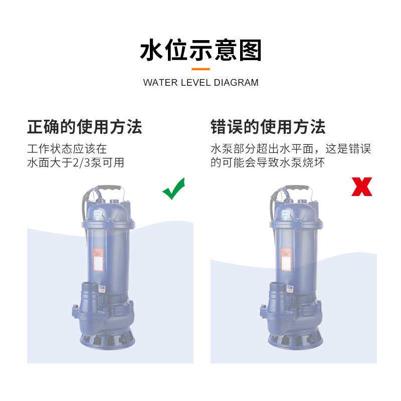 WQD丝扣灌溉排污泵家用小型污水泵污水坑抽水临时抽排水潜水泵