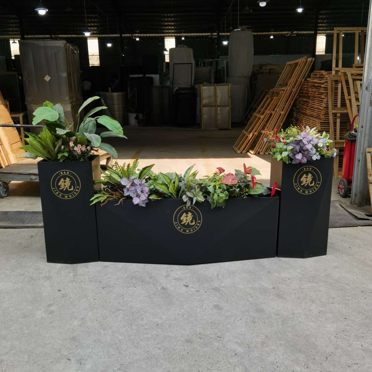 仿真绿植花箱组合植物假花造景隔断花槽售楼部餐厅装饰盆栽仿真花