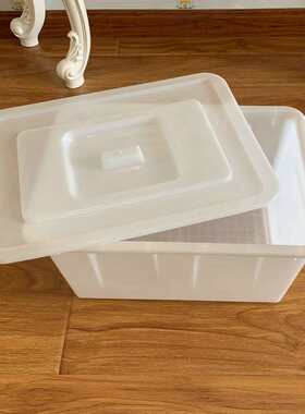 50L塑料箱带盖塑料水箱水产养殖收纳储水箱瓷砖储水塑料周转箱