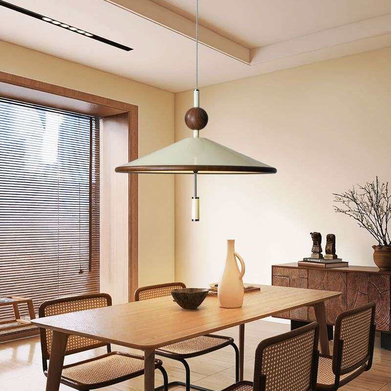北欧风铃飞碟餐厅吊灯摇臂vintage吊灯简约吧台个性中古风餐厅灯