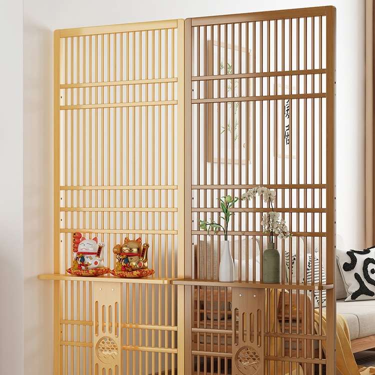 新中式屏风隔断客厅玄关家用日式可移动卧室坐屏隔栅入户简约座屏