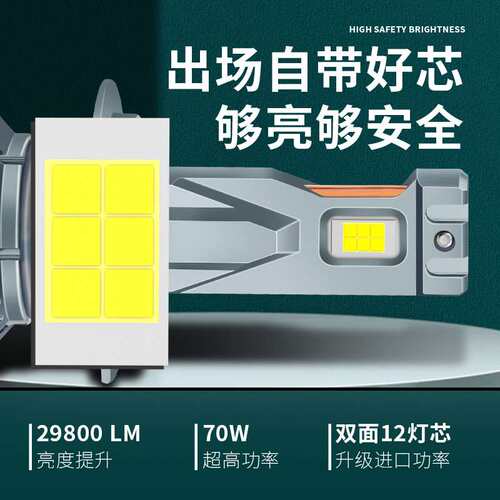 大铜管汽车led大灯H7灯泡超亮h4远近一体9012强光9005远光H11近光