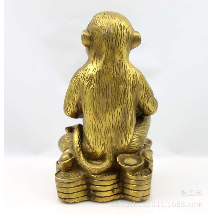 厂家直销纯铜猴子摆件风水猴金钱猴生肖猴工艺品摆设