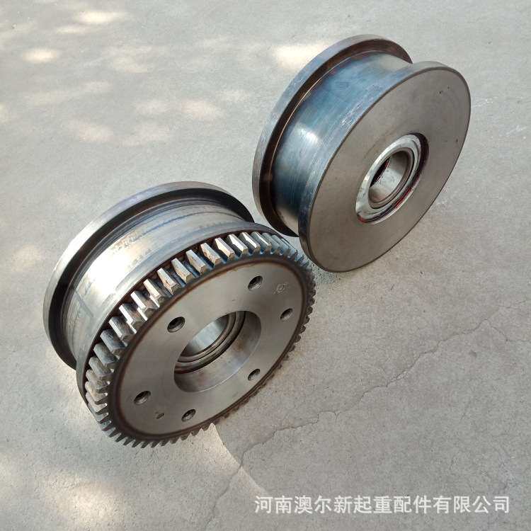工厂销售 双轮沿带齿圈行车轮 单梁起重机用车轮组 天车轮