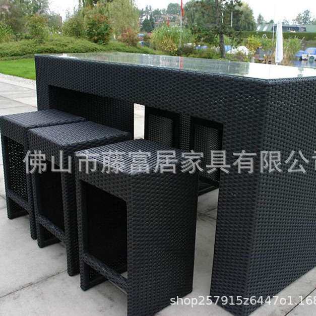 户外编藤桌椅组合庭院阳台售楼部客厅酒吧酒店藤编桌椅洽谈藤桌椅