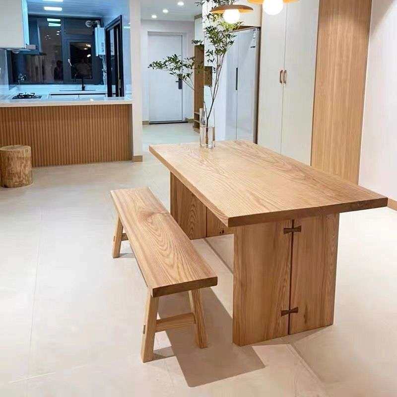 白蜡双拼大板茶桌原木自然简约家用餐桌民宿设计岛台桌办公桌