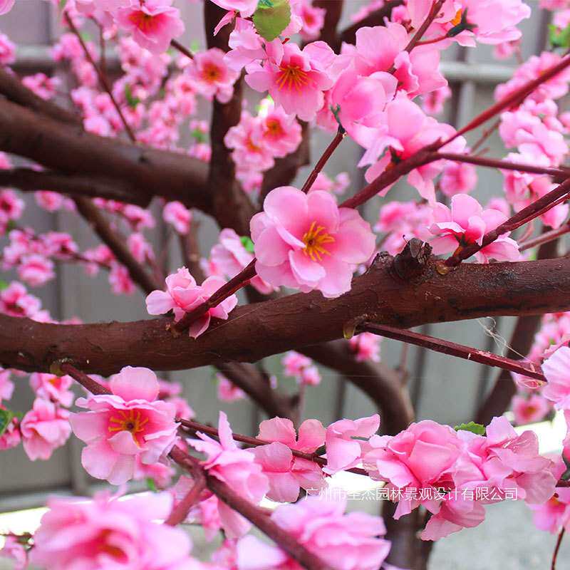 厂家直销仿真桃花树室内假桃花树人造阻燃绢布假花婚庆装饰仿真树
