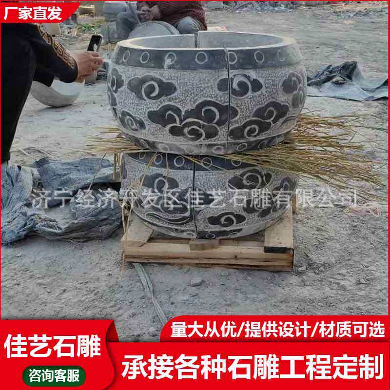 青石石雕柱墩 厂家加工庭院柱基石 石头柱顶石头雕刻柱础石石柱礅
