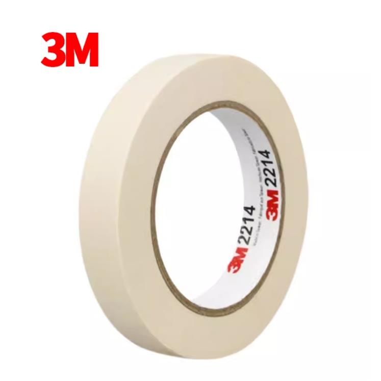 3M2214美纹纸胶带大卷 汽车喷漆遮蔽专用 耐高温80℃易撕不留残胶
