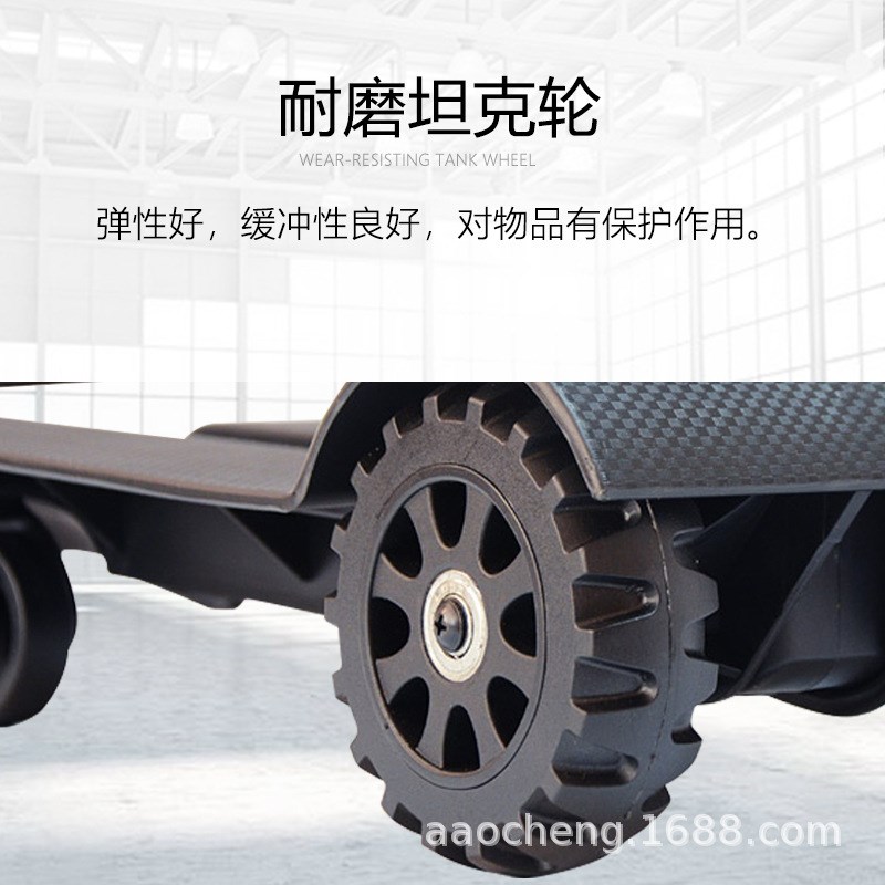 折叠行李车 四轮简易行李手拉车拖车 折叠静音轮小型爬楼车