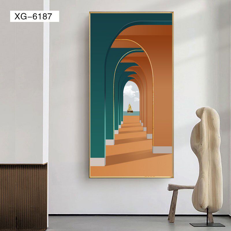 北欧风景玄关画过道走廊装饰画现代简约民宿壁画客厅入户装饰挂画