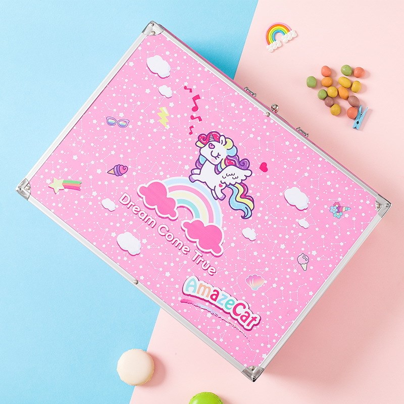 238件套文具绘画画画美术套装 造型蜡笔软毛双头水彩笔画板炫彩棒