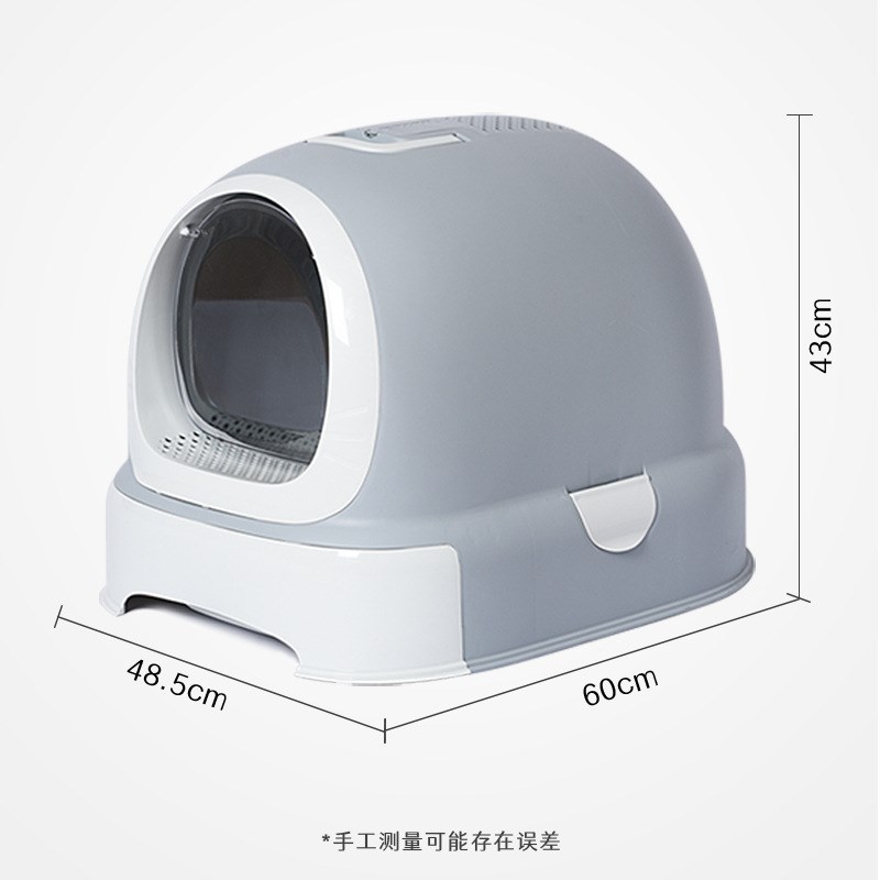 跨境美卡猫砂盆封闭式特大号滚轮抽屉智能除臭防外溅猫厕所图片