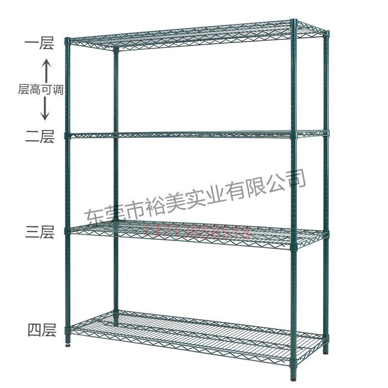 线网镀铬货架网格架带轮防静电镂空铁架子NSF出口置物架喷漆厂家