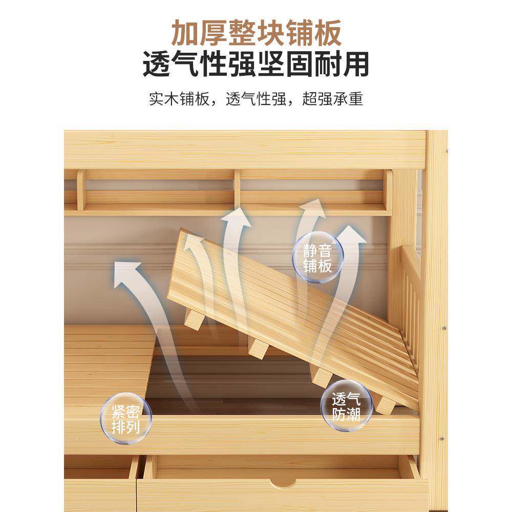 国全标实木上铺木床子母床组合成人下儿两层高Fhzmgqgw低床上下床