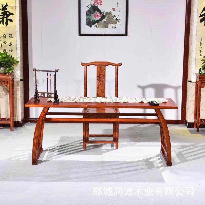 老榆木茶桌客11.29泡茶台筝书法桌榆木喝画茶古桌办公室写字台厅