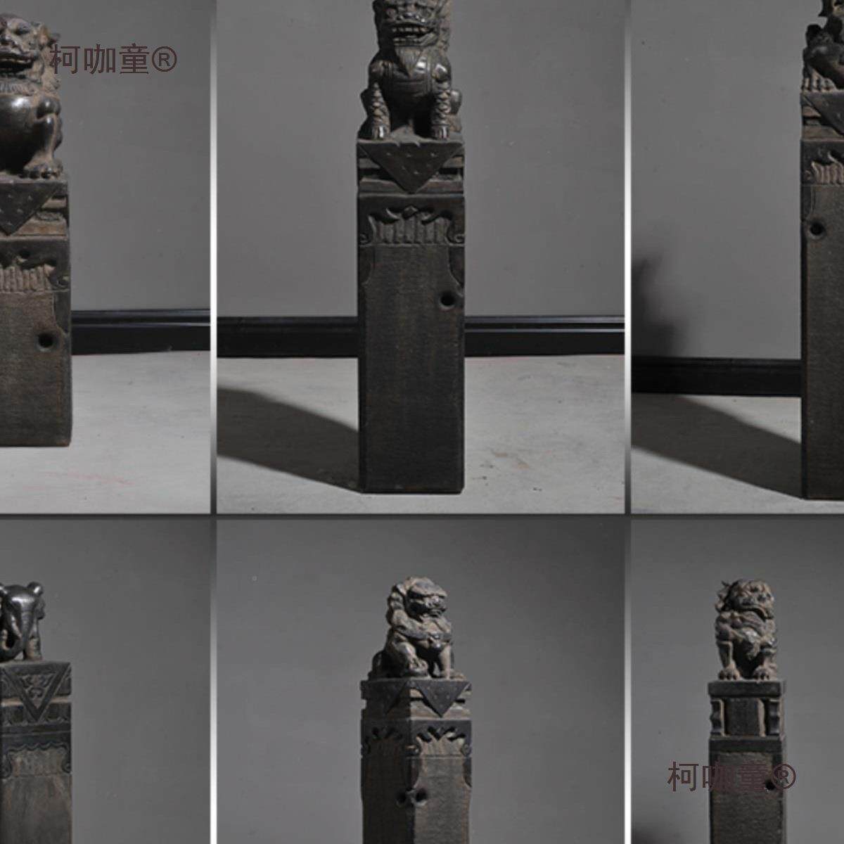 柯咖童貅石雕拴马桩青仿古做内旧石石狮子貔拴马石庭院室装饰件栓