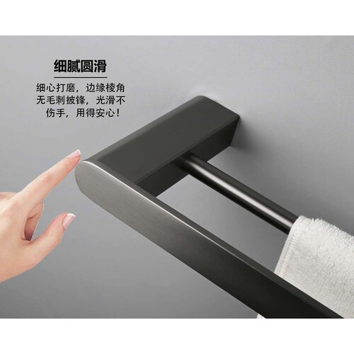 304不锈钢毛巾挂件浴室卫生间五金挂架双杆家用酒店毛巾架60cm