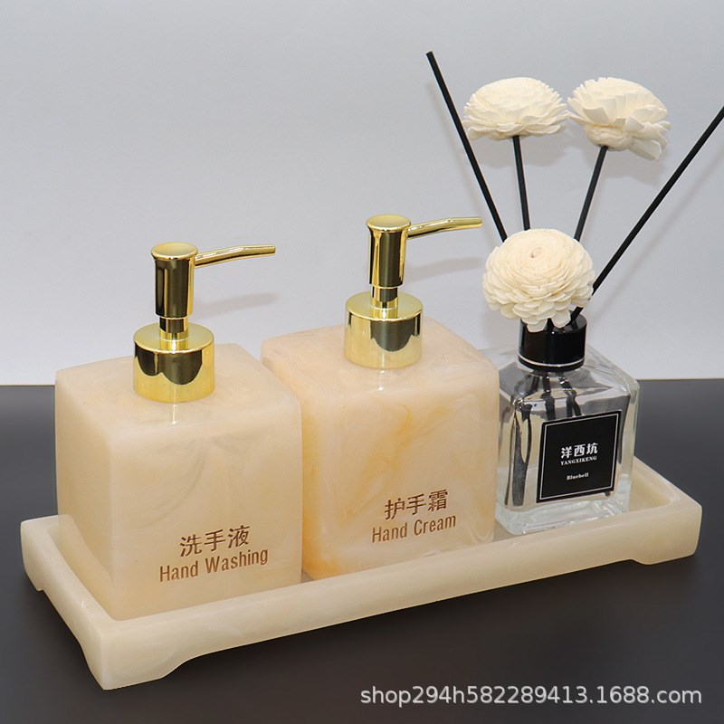 欧式样板房浴室家居用品套装卫生间树脂乳液分装瓶按压空瓶套装