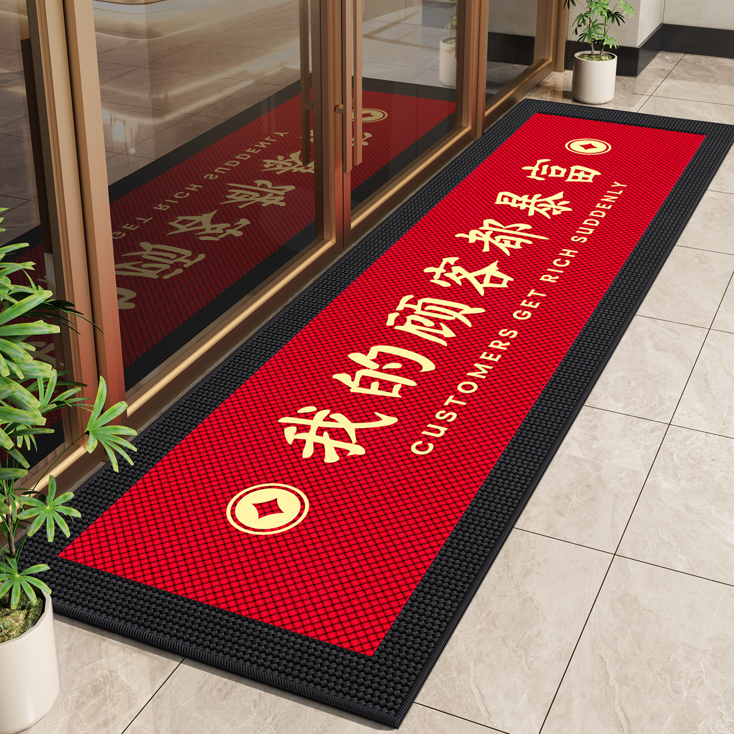 商用长条地垫商铺饭店门口地毯公司进门入户脚垫耐磨耐脏可定制