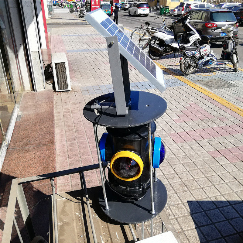 紫黄色扳道器信号灯铁路用转辙机信号灯立式扳道器太阳能信号灯