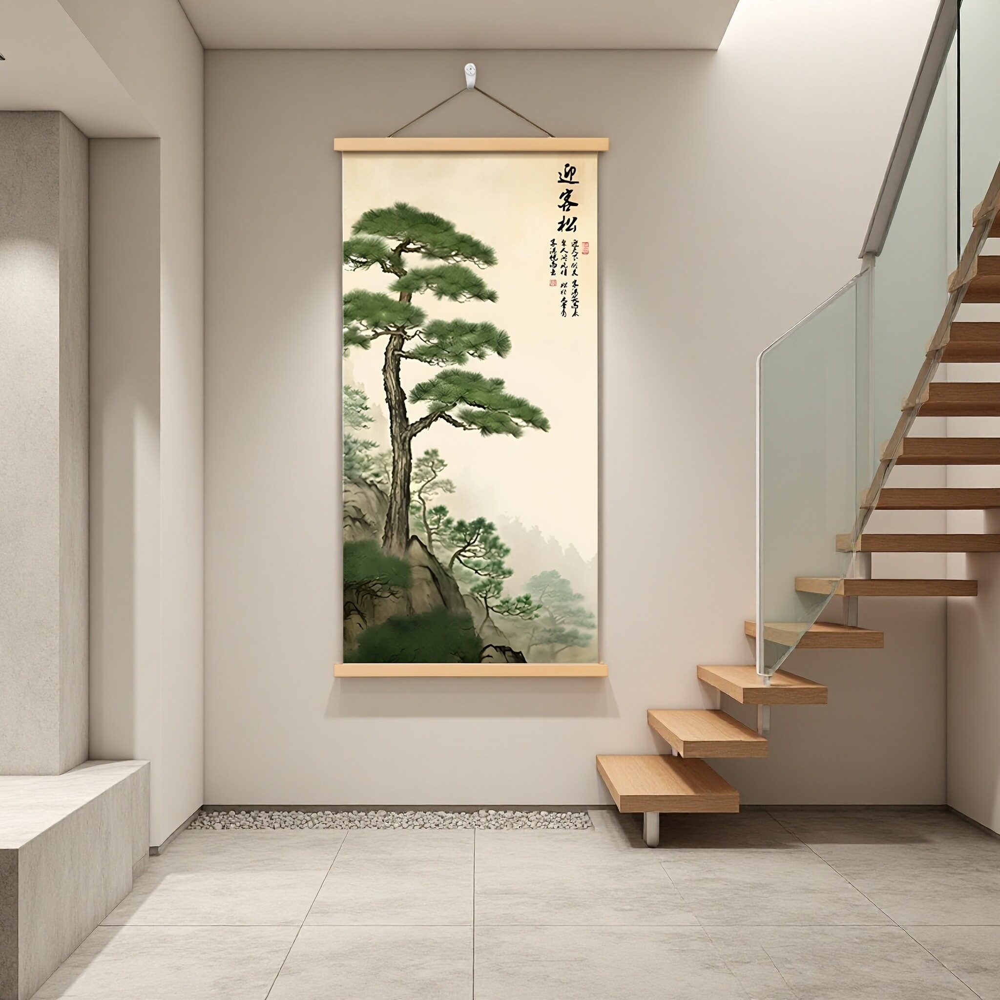 迎客松挂画新款玄关走廊装饰画客厅挂画书房办公室装饰画2026新款